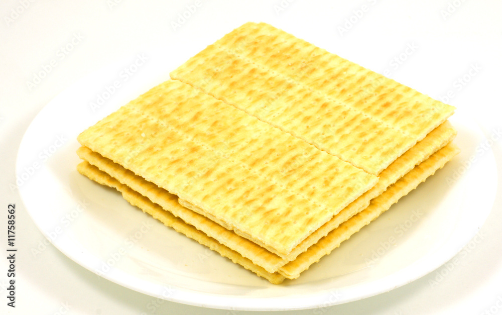 Fototapeta premium Gourmet crackers on dish.