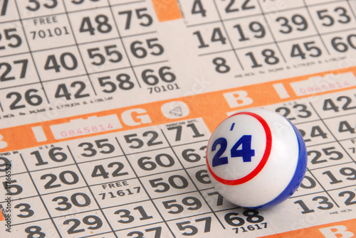 Bingo Ball on Orange Card