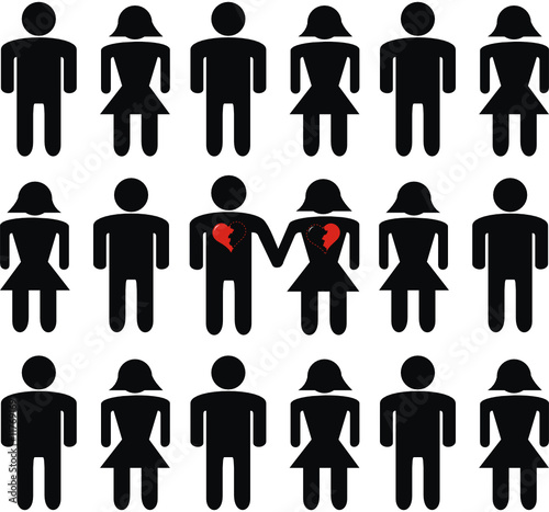 coleccion de san valentin pictograma en vector