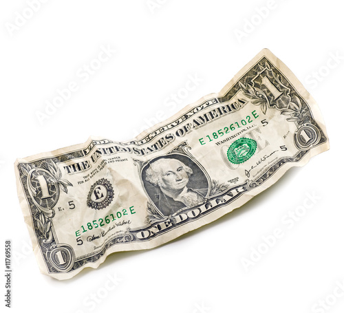 jagged crumple wrinkled dollar