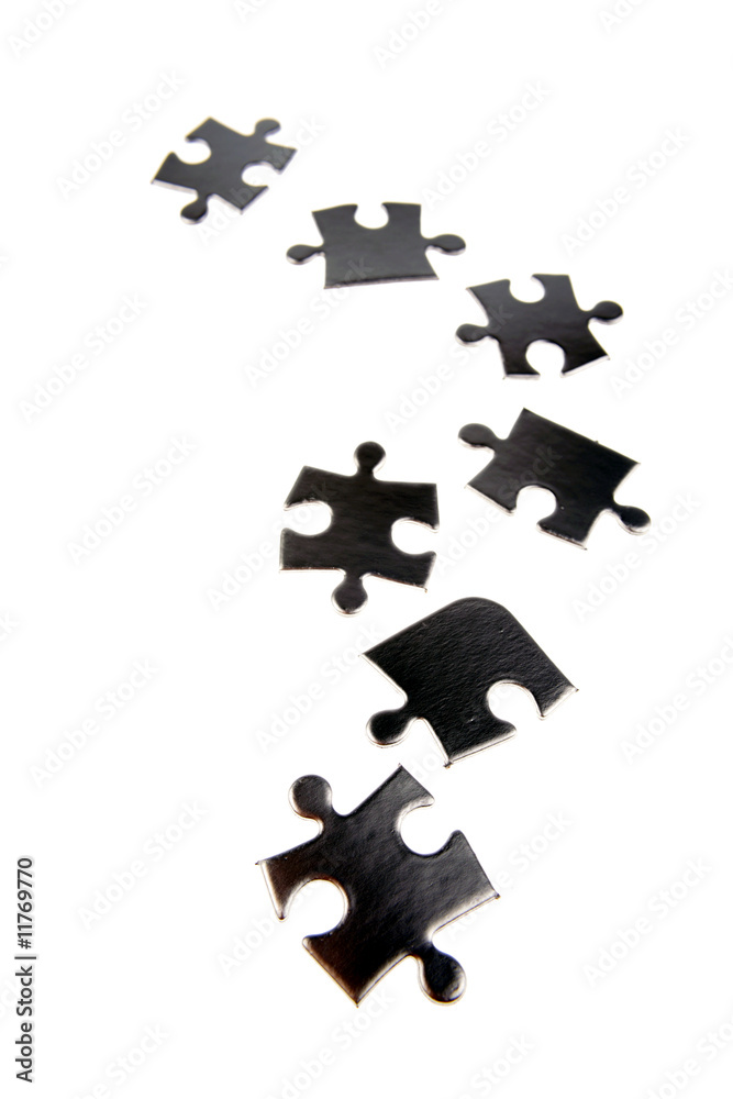 Jigsaw puzzle pieces on white Jigsaw puzzle pieces on white