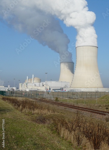 Nuclear power station cooling towers near Civaux in France