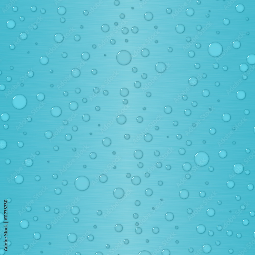 Gradient background in bright blue with waterdrops