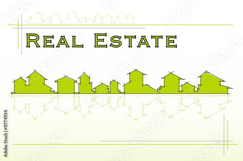 Real Estate company. Project card, template