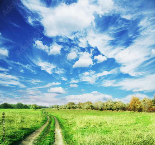 Road in field