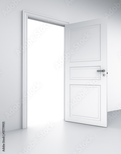 Door in white room