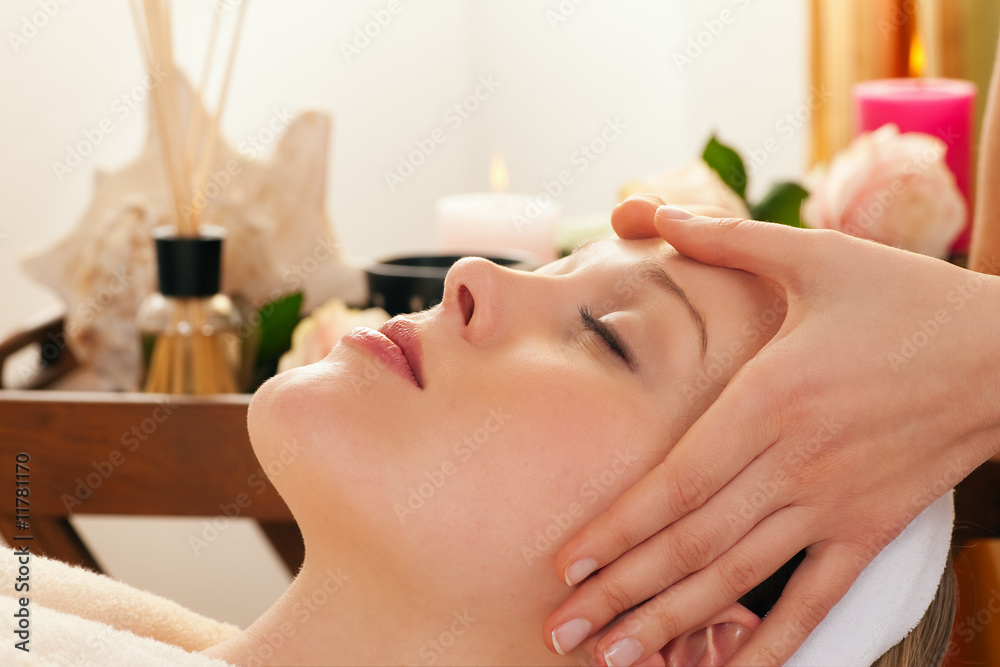 Face Massage with Spa background Face Massage with Spa background