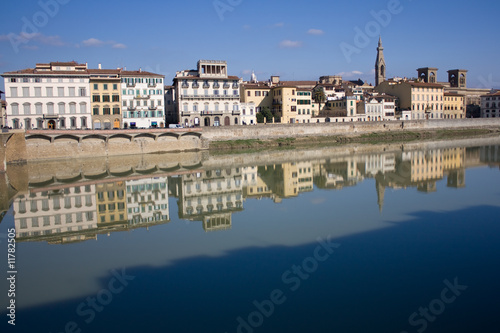 Buildings Reflected in The River - Florence, Italy