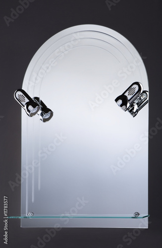 mirror on grey background