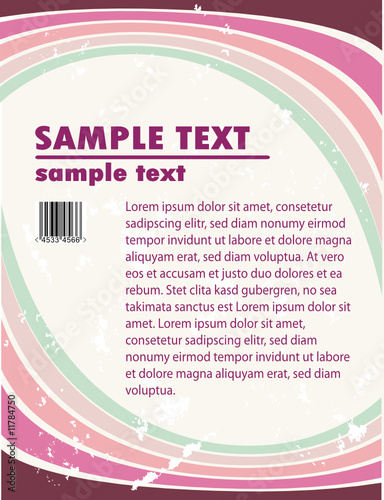 Grungy vector design of stripes with barcode