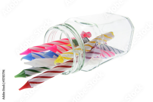 Birthday Candles in Glass Jar