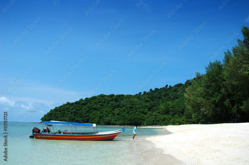 boat and beautiful beach