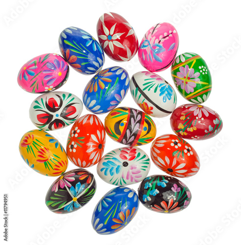 Colorful Easter Eggs on white