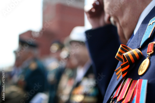 Old veteran at the Red Square, Moscow photo