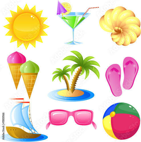 Vacation and travel icon set
