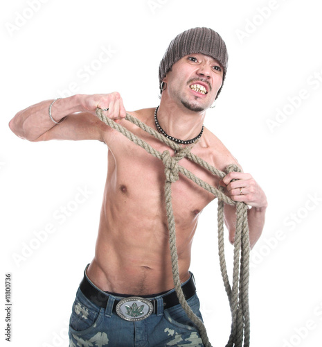 The person with a loop on a nec