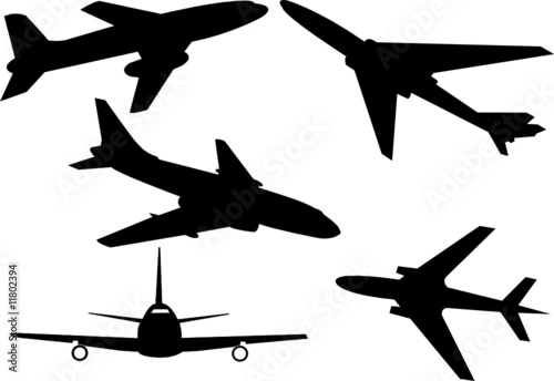 set of various aeroplanes vector illustration