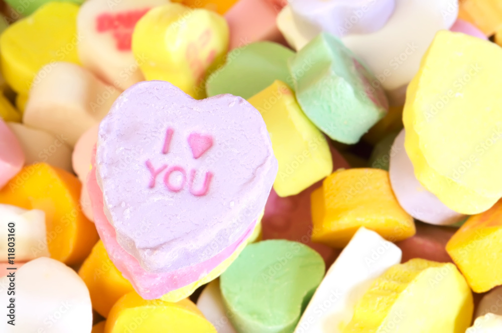 Valentines Day candy with message I love you Valentines Day candy with message I love you