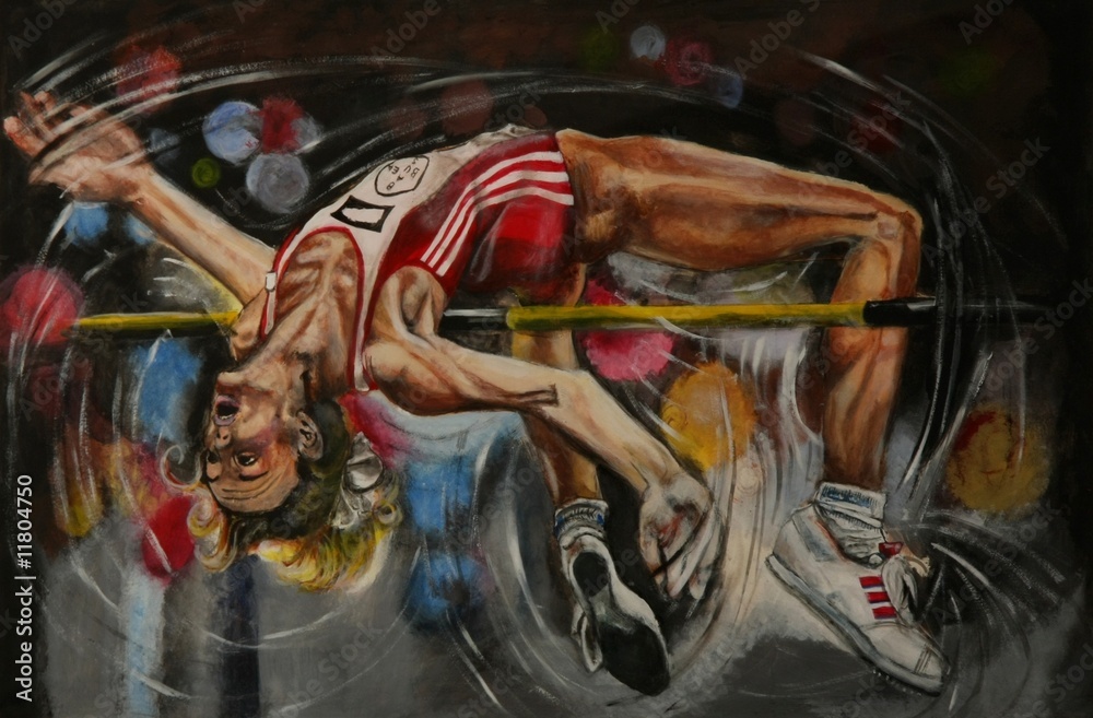 Female High Jumper Painting