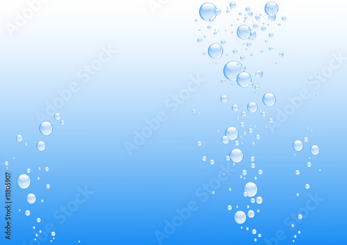 Blue underwater background with bubbles