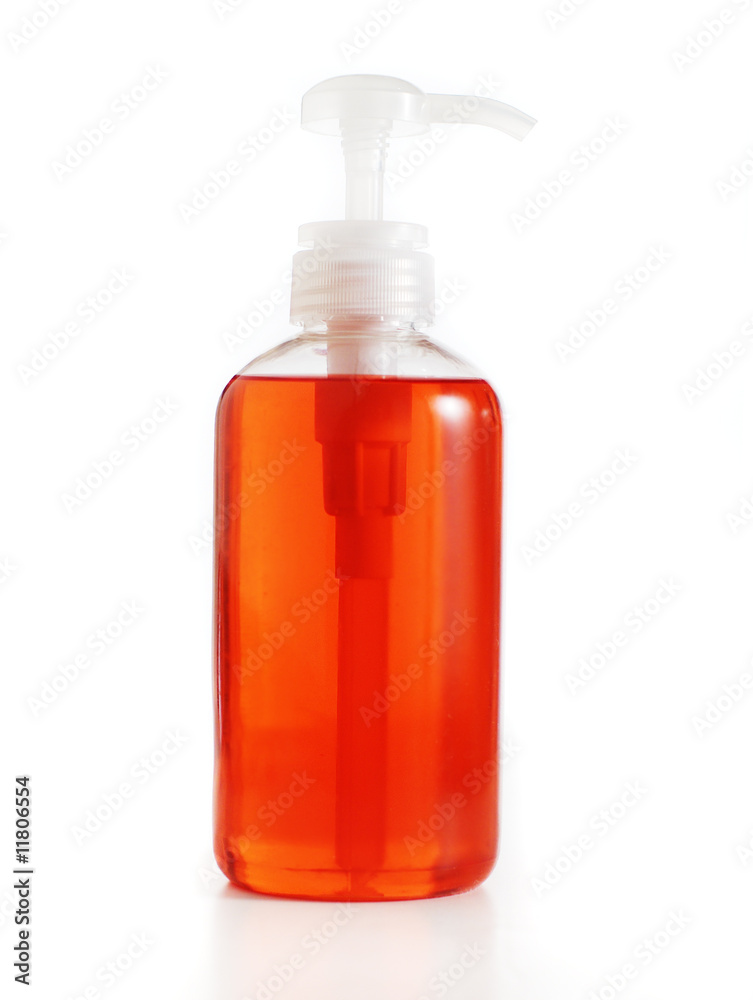 Soap / lotion / shampoo against white