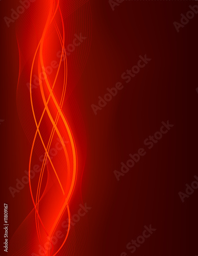 Glowing abstract wave background in red photo