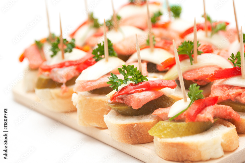 canapes with fish