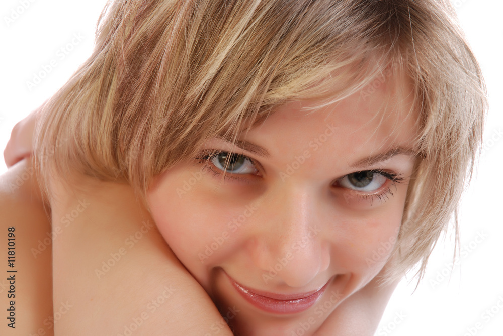 Closeup portrait of one beautiful blonde Closeup portrait of one beautiful blonde