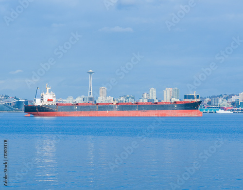 Принти на полотні Cargo ship in Seattle Elliott Bay