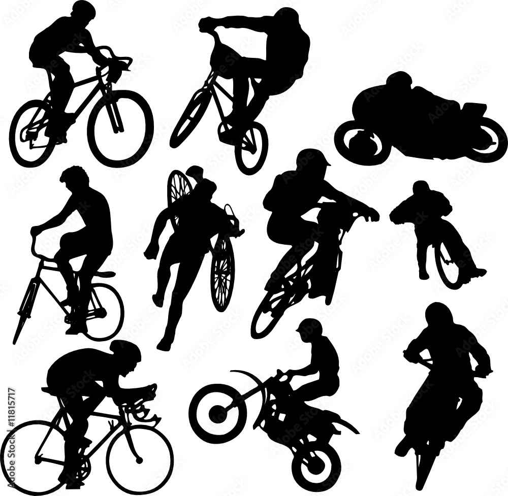 Obraz premium Cyclist Silhouettes