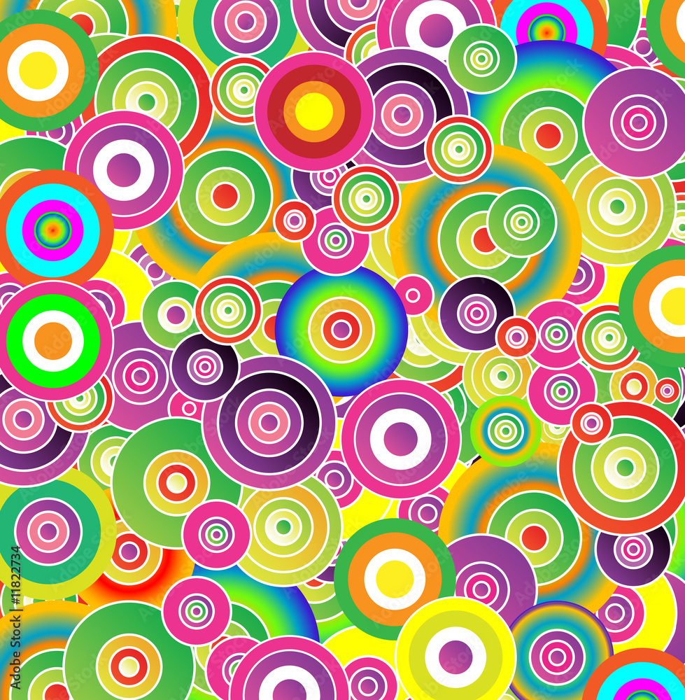 Psychedelic and Hypnotic Colorful Drop Circles