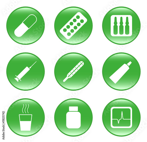Drug-store - vector web icons (buttons)