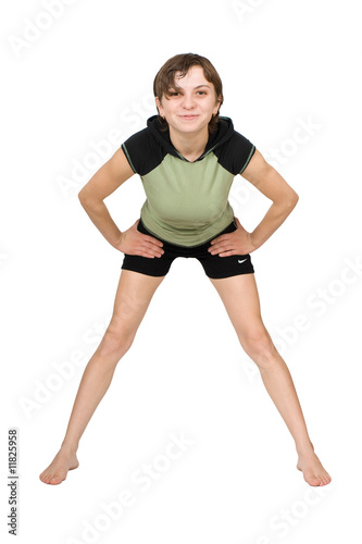Young woman making fitness exercises © Prostock-studio