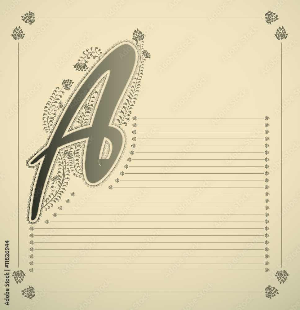 Obraz ornamental letter - A