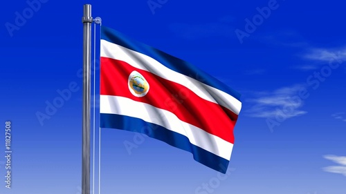 Costa Rica Fahne mit Alpha-Kanal