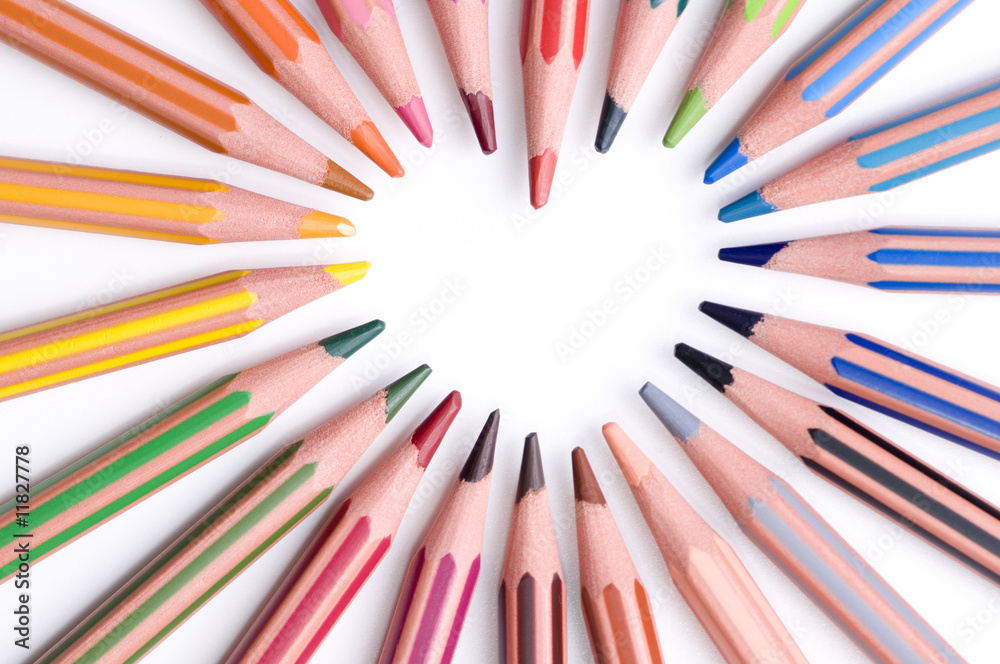 Heart made of colorful pencils Heart made of colorful pencils