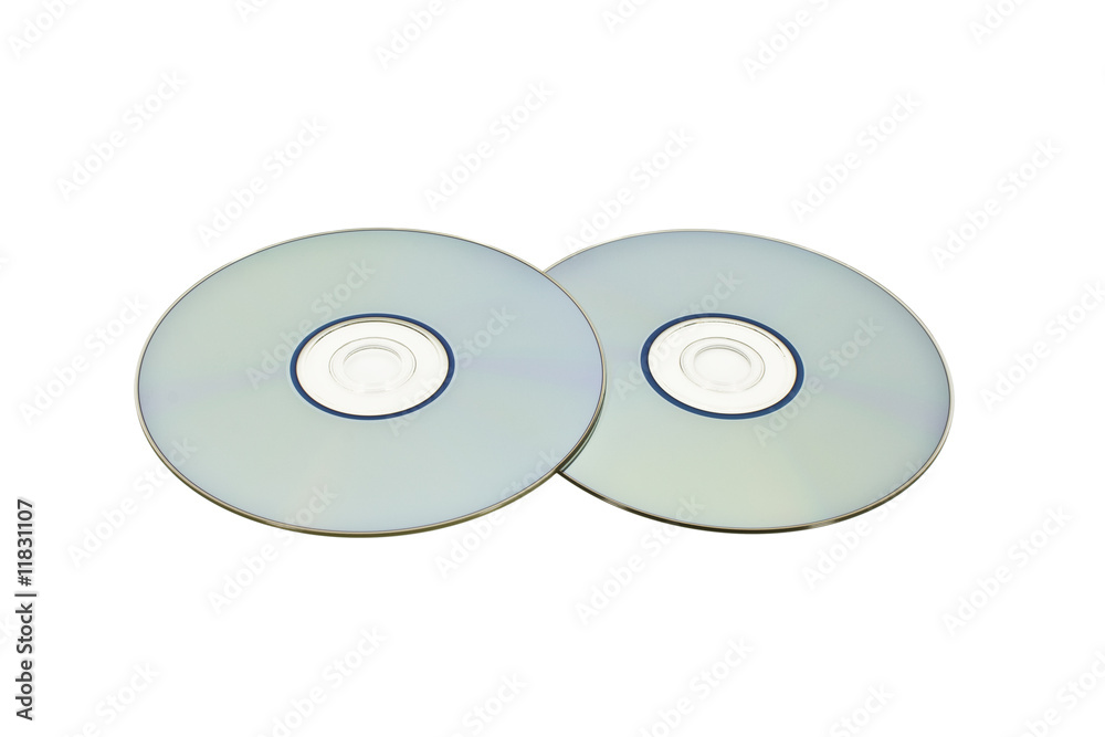 Pair of optical discs isolated on white Pair of optical discs isolated on white