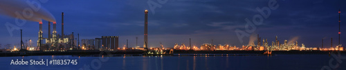 Refinery at night panorama