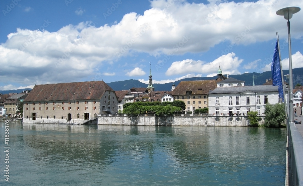 City of Solothurn, Switzerland across the River Aar