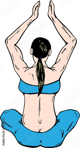 Young girl in yoga possition