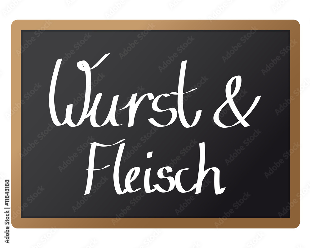 Obraz premium Hinweistafel - Wurst & Fleisch