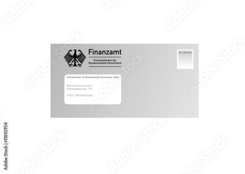 Brief im Briefumschlag vom Finanzamt
