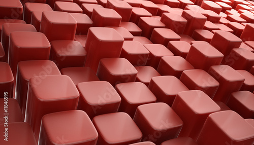 3D blocks abstrct background red