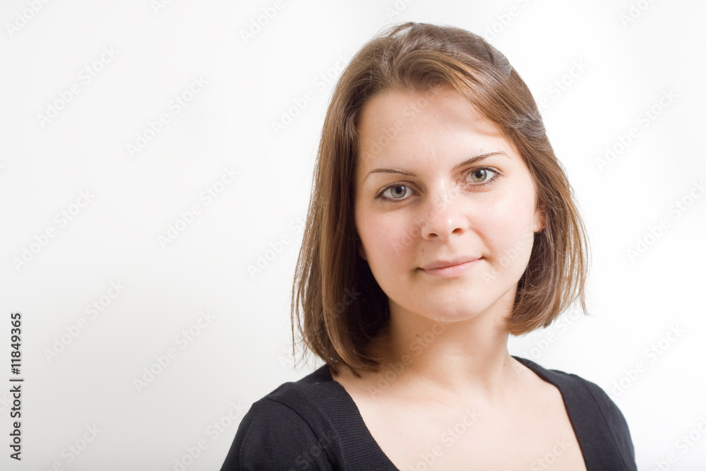 Beautiful Young woman on white background Beautiful Young woman on white background