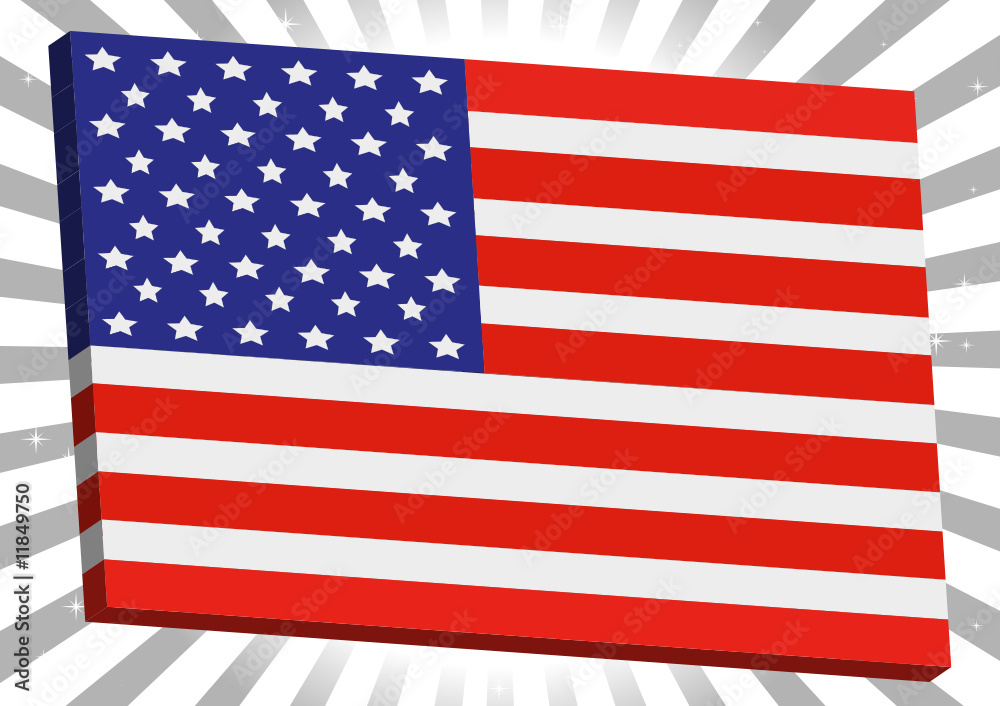 Obraz premium Vectorized 3d American flag