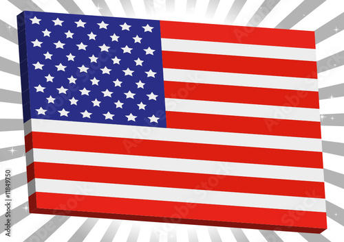 Vectorized 3d American flag