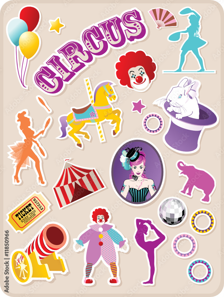Obraz premium Circus stickers
