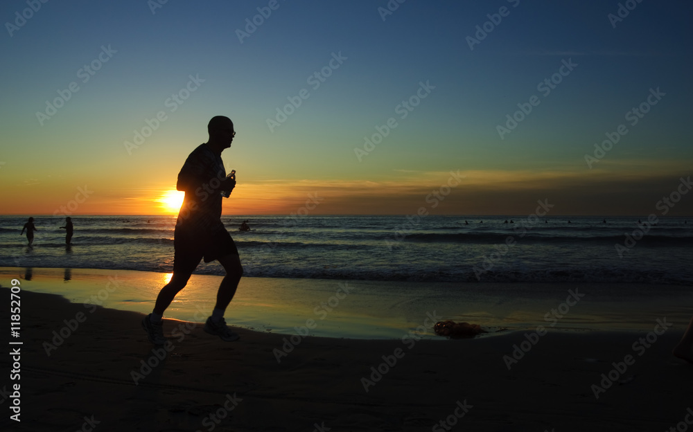 Runner at sunset