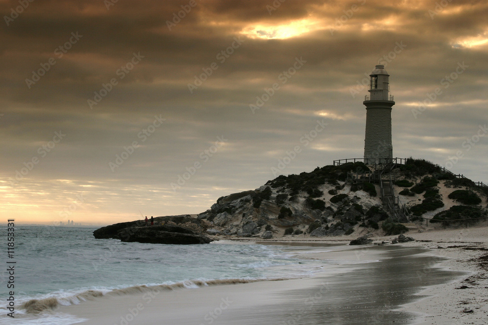 Lighthouse at Sunset on Rottnest Island, Australia