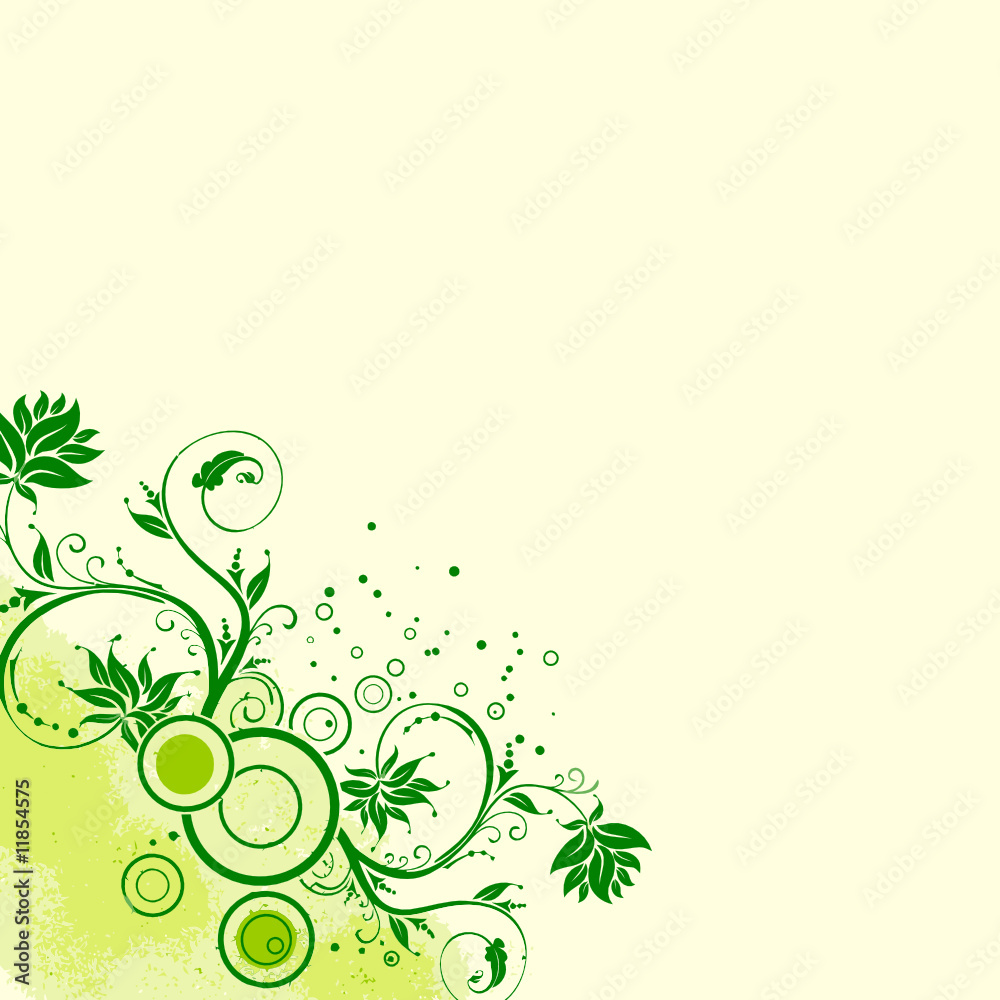FLORAL PASTEL VERT JAUNE